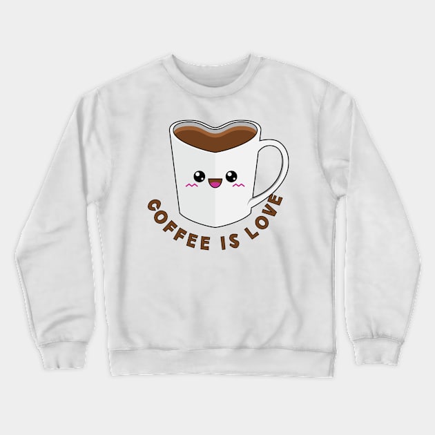 Coffee is Love Crewneck Sweatshirt by GusDynamite